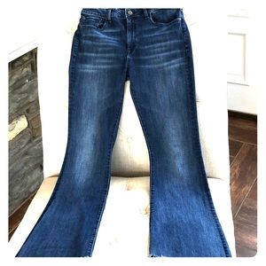 DL1961 Highrise raw hem flare jeans